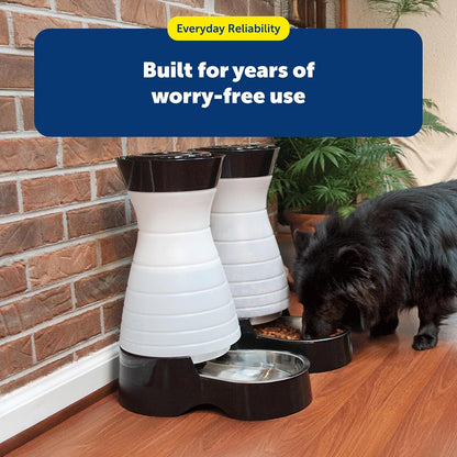 Healthy Pet Food Station, 4 lb Gravity Feeder, Cats & Dogs, Medium