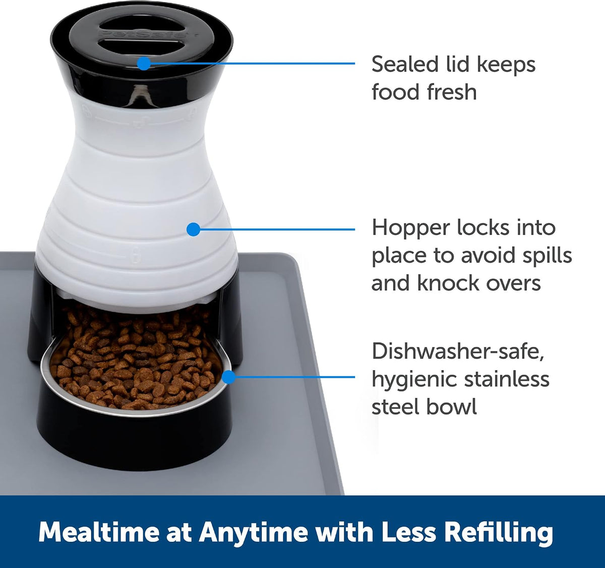 Healthy Pet Food Station, 4 lb Gravity Feeder, Cats & Dogs, Medium