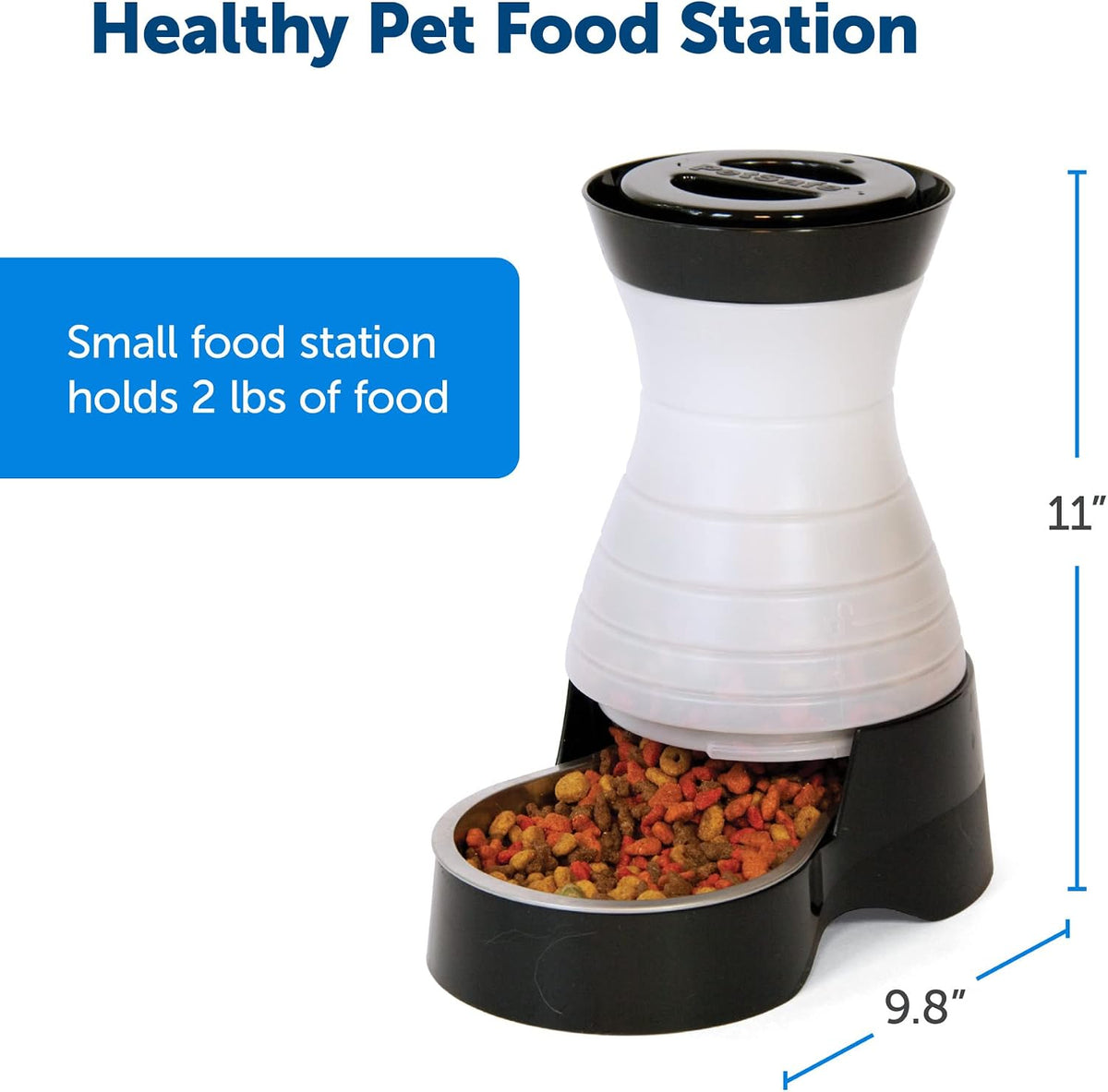 Healthy Pet Food Station, 4 lb Gravity Feeder, Cats & Dogs, Medium