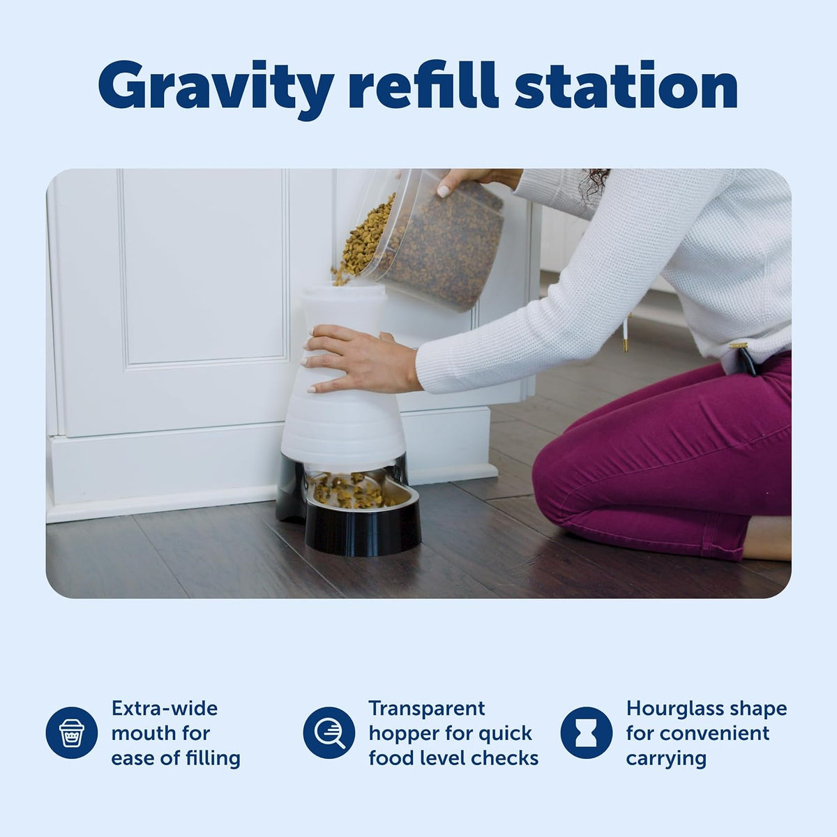Healthy Pet Food Station, 4 lb Gravity Feeder, Cats & Dogs, Medium