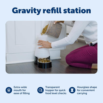Healthy Pet Food Station, 4 lb Gravity Feeder, Cats & Dogs, Medium