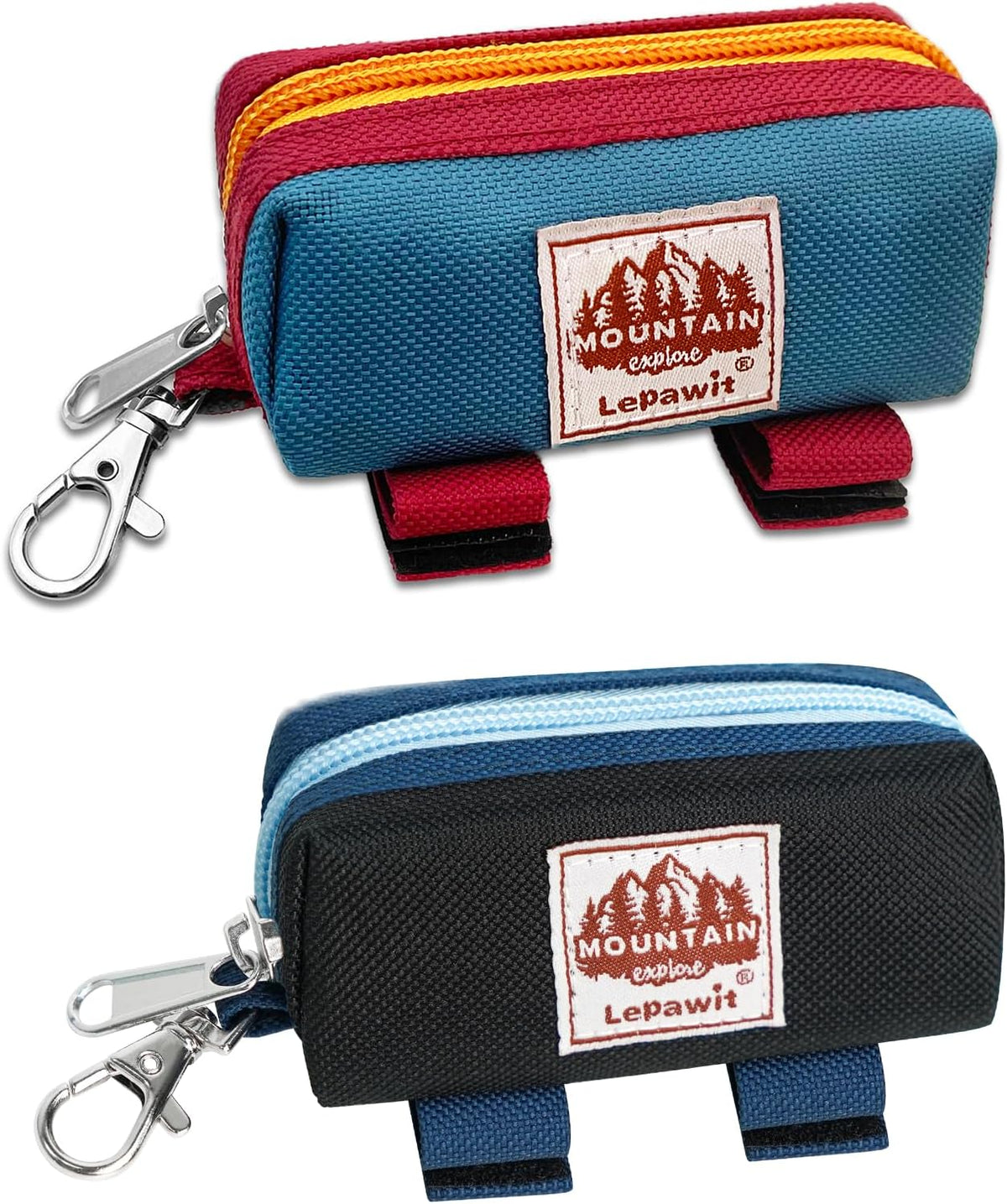 Dog Poop Bag Holder for Leash, Large-Capacity Canvas Pouch, Blue