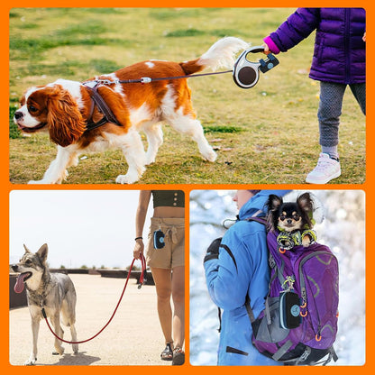 Dog Poop Bag Holder for Leash, Large-Capacity Canvas Pouch, Blue