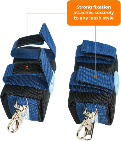 Dog Poop Bag Holder for Leash, Large-Capacity Canvas Pouch, Blue