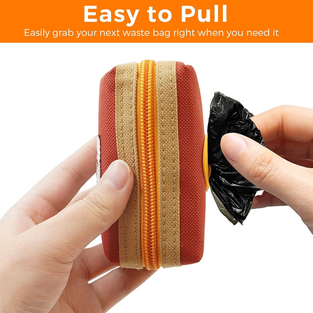 Dog Poop Bag Holder for Leash, Large-Capacity Canvas Pouch, Blue