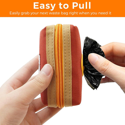 Dog Poop Bag Holder for Leash, Large-Capacity Canvas Pouch, Blue