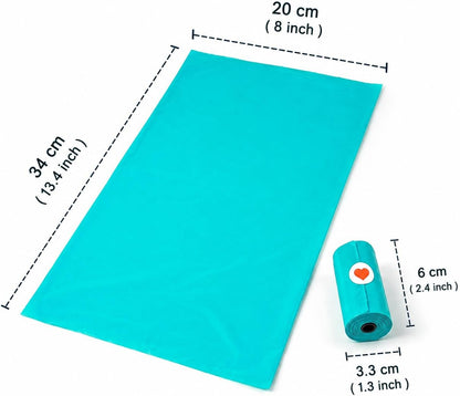 Dog Poop Bag Holder for Leash, Large-Capacity Canvas Pouch, Blue