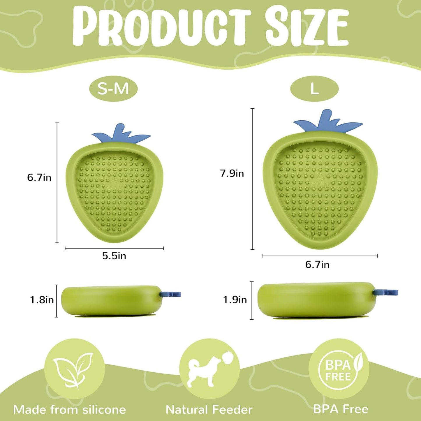 Freeze Dog Lick Bowl, Animire Non-Slip Slow Feeder Lick Mat for Dogs, Silicone Dog Enrichment Bowl for Distraction Anxiety Relief Boredom, BPA Free, Dishwasher Safe(Rose,S)