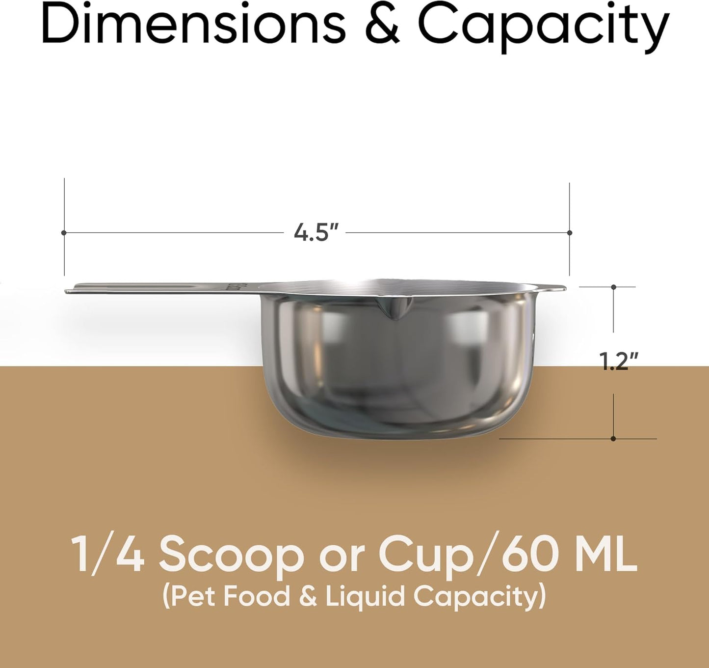 Color Up 1 Cup Pet Food Scoop – Stainless Steel Dog Food Scoop Cup (16 Tbsp) – Heavy-Duty, Rust-Resistant Measuring Scoop for Dogs, Cats, Birds & Rabbits – Ideal for Dry Food & Treats