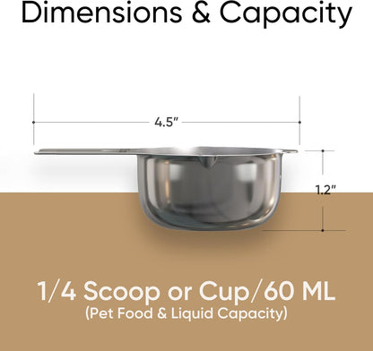 Color Up 1 Cup Pet Food Scoop – Stainless Steel Dog Food Scoop Cup (16 Tbsp) – Heavy-Duty, Rust-Resistant Measuring Scoop for Dogs, Cats, Birds & Rabbits – Ideal for Dry Food & Treats