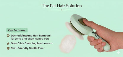 Argo's Pack - Pet Brush for Shedding - Self-Cleaning Slicker Brush for Cats and Dogs, Gently Removes Mats and Tangled Fur, Professional Grooming Tool for Long & Short Haired Pets, Hair Remover