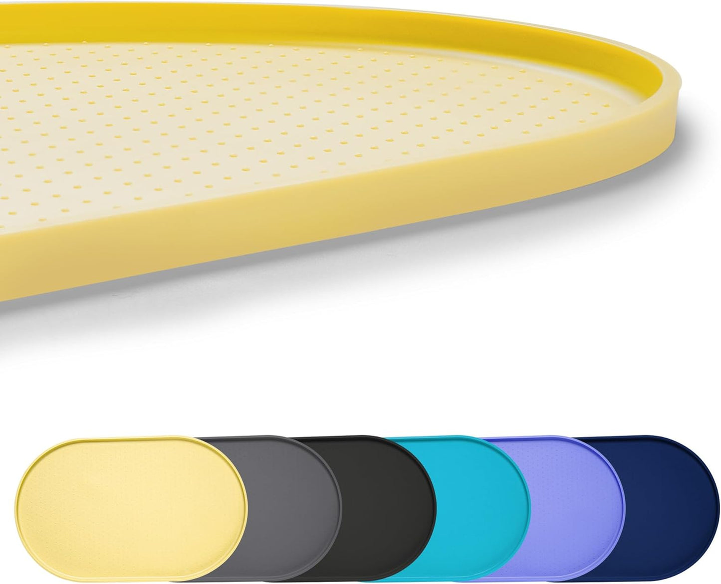 100% Waterproof 0.5" Raised Edge BPA Free Silicone Dog Food Mat, Pet Cat Feeding Mats Contain Spills Protects Floors, Placemats for Cats and Dogs Water Bowl Dishwasher. (Small, Gray)