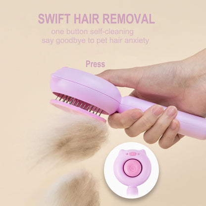 Cat Brush Dog Brush with Release Button for Shedding, Self Cleaning Cat Comb Hair Brush for Indoor Cats, Dog Deshedding Brush Grooming Kit, Pet Supplies Hair Remover Tool