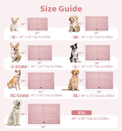 Made4Pets Dog Crate Pad Bed for Medium Large Dogs, Washable & Reversible, Anti-Slip Kennel Mat for Cozy Sleeping, Soft Fluffy Dog Bed for Indoor & Outdoor Use, 35"x23", Gray