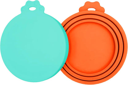 2 Pack Pet Food Can Covers, Silicone Universal Can Lids for Dog & Cat Food, BPA Free, One Fit Most Standard Size Food Cans Green/Blue