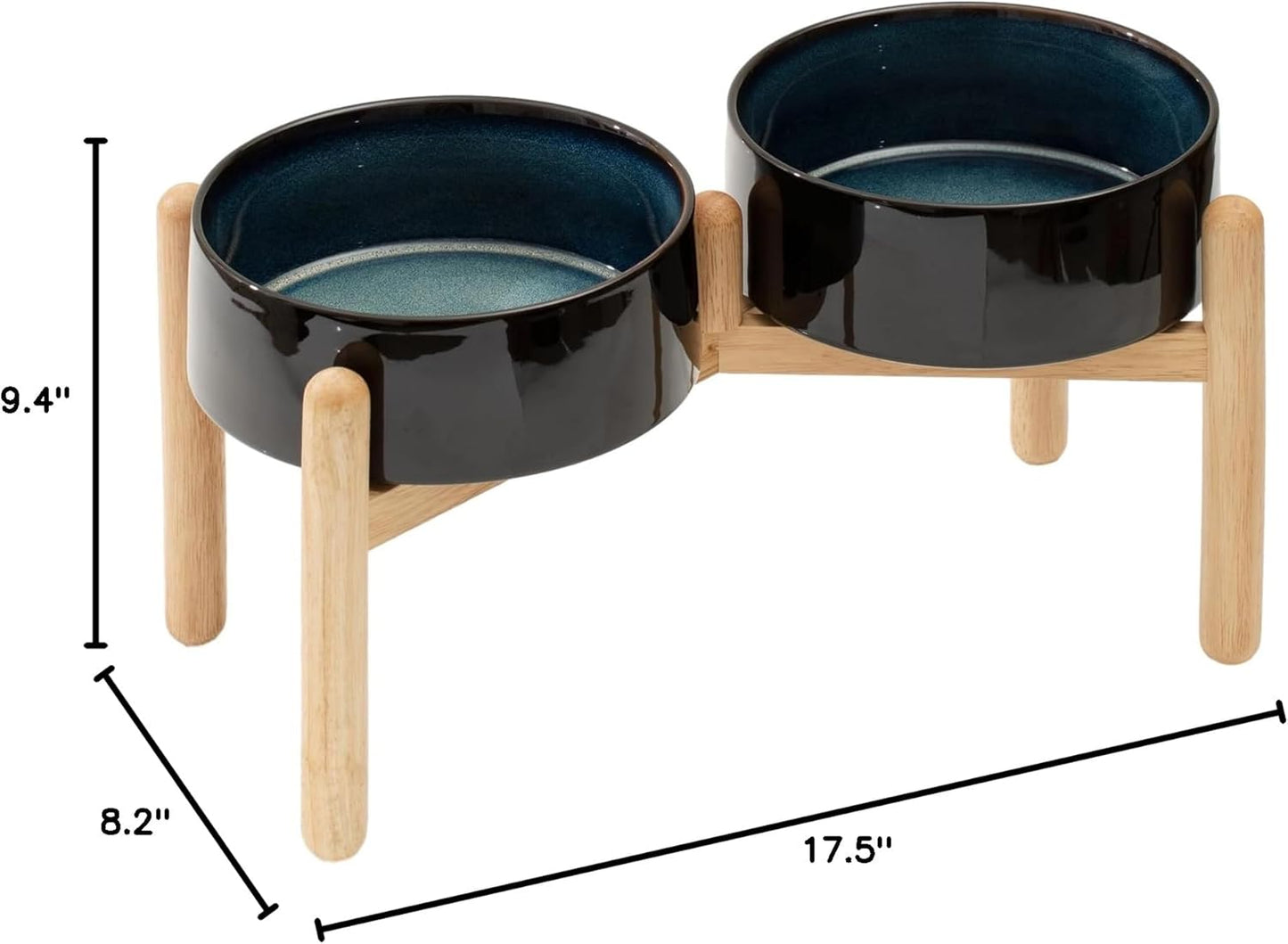 Havniva 8.3inch Ceramic Raised Dog Bowl with Stand, Elevated Dog Bowls for Large Breed Dog Food and Water Bowl Non-Slip Dog Dish Large Capacity Feeding Pet Water Bowl