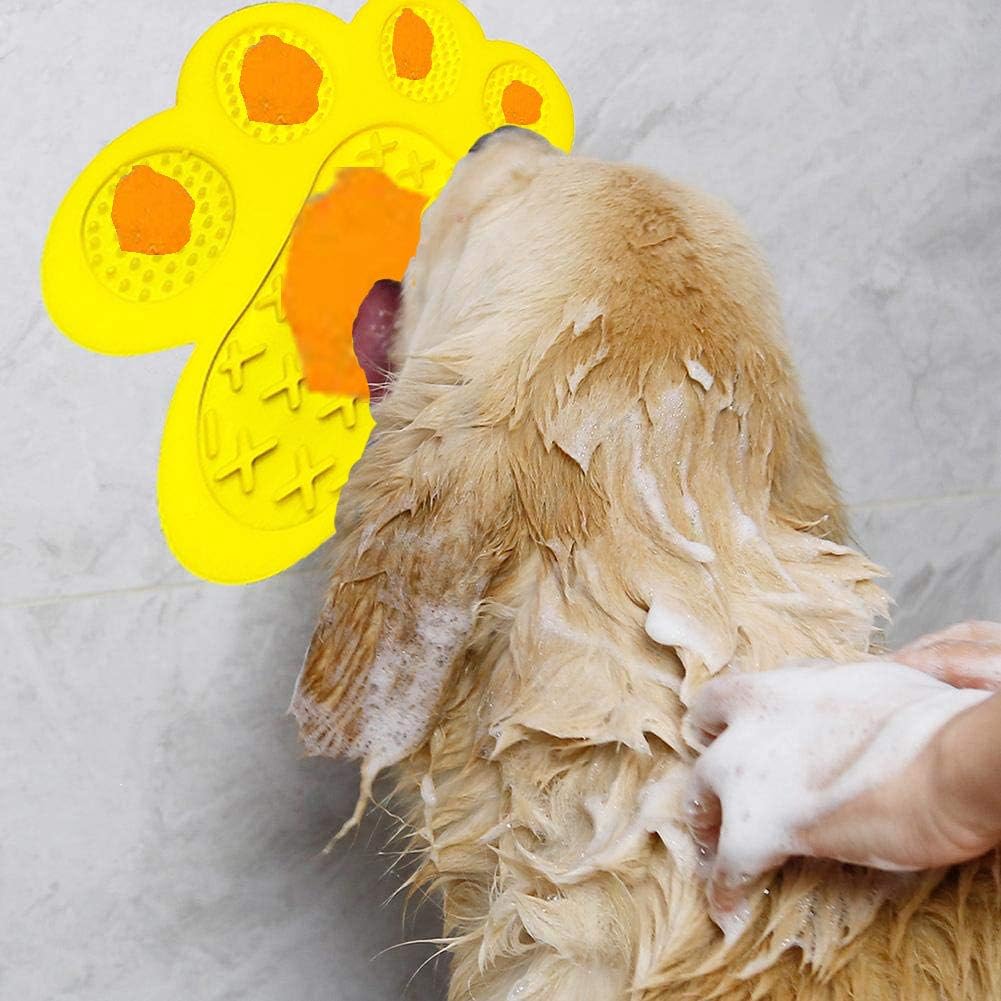 Dog Licking Mat for Anxiety Peanut Butter Slow Feeder Bowls Licking Pad with Strong Suction to Wall for Pet Bathing,Grooming,and Dog Training (Red)