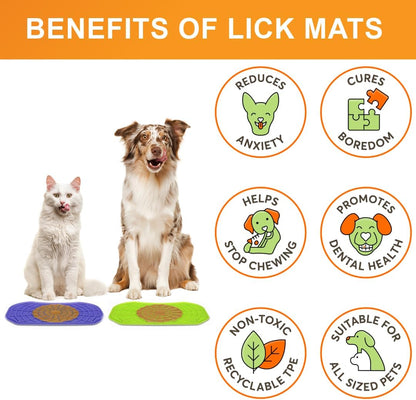 Neater Pets Neat-LIK Dog Lick Mat, Lick Mat for Dogs, Cats, Puppy, Reduces Anxiety & Boredom, Peanut Butter Slow Feeder, Interactive Treat Licking Pad, Licking Mats for Small & Large Breed (Purple)