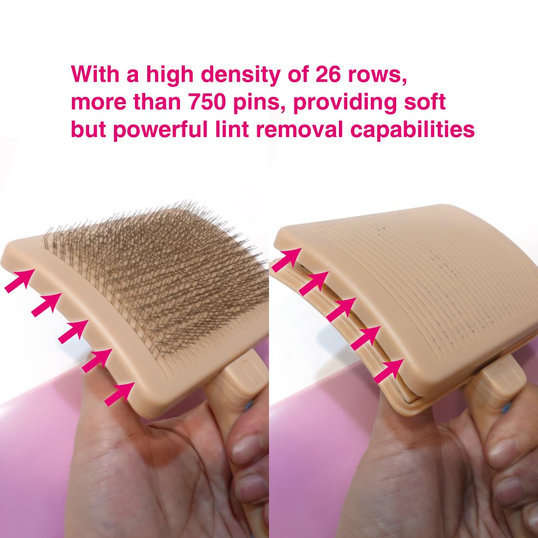 Pet Slicker Brush for Medium Dogs, Wooden Handle with Stainless Steel Soft Pins, Gently Remove Tangled, Loose Undercoat and Mats Hair, Pet Grooming Brush Tool (6.6")
