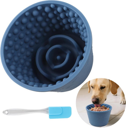 Dog Slow Feeder Lick Bowl - Non-Slip Licking Treat Dispenser for Small Medium Large Dogs, Promotes Anxiety Relief & Prevents Choking, Easy to Clean Feeding Bowl (Green, S)