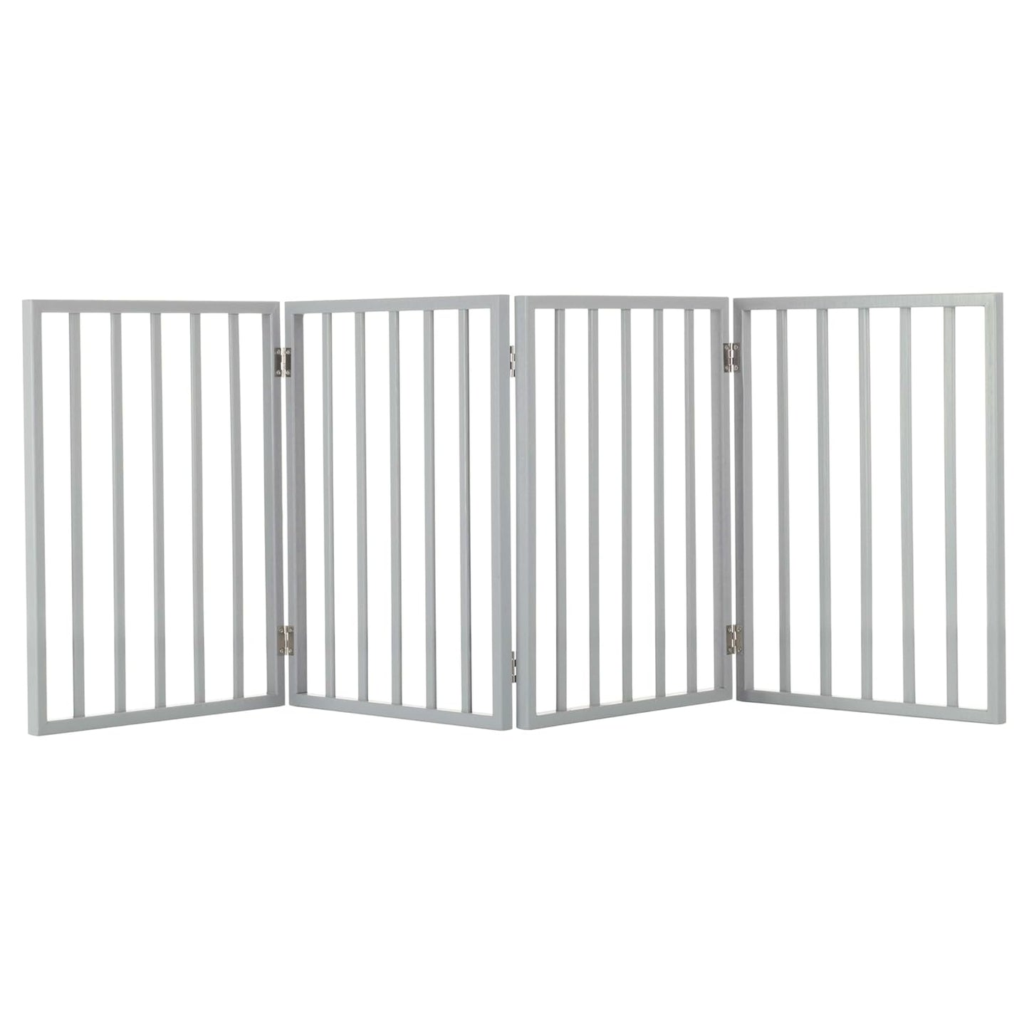 Pet Gate - 3-Panel Indoor Foldable Dog Fence for Stairs, Hallways, or Doorways - 55x24-Inch Retractable Freestanding Dog Gates by PETMAKER (White)