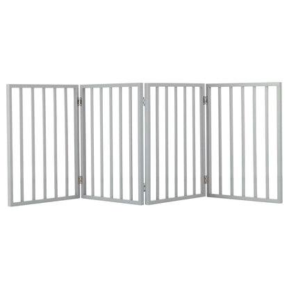 Pet Gate - 3-Panel Indoor Foldable Dog Fence for Stairs, Hallways, or Doorways - 55x24-Inch Retractable Freestanding Dog Gates by PETMAKER (White)
