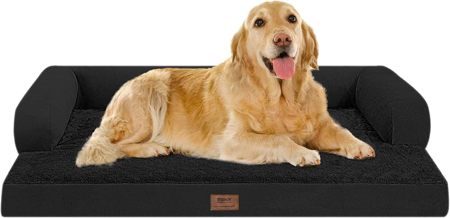 Large Dog Bed Orthopedic Washable - Beds Bolster - Medium XL XLarge Big Dogs - Memory Foam Couch Sofa - Waterproof with Removable Cover