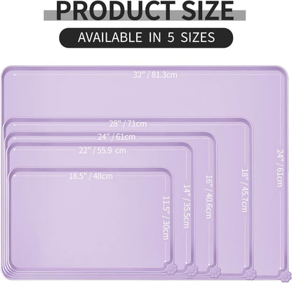 Reopet Waterproof Pet Feeding Mat, Non-Slip Silicone Placemats for Dog Cat Food and Water Bowl, High Raised Edges to Prevent Spills and Protect Floors