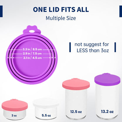 WePet Pet Food Can Covers, Silicone Lids, BPA Free, Dishwasher Safe, Fit Most Standard Size Canned Cat and Dog Food, 3oz/5.5oz/12.5oz/13.2oz, Golden Yellow/Lime Green/Royal Blue