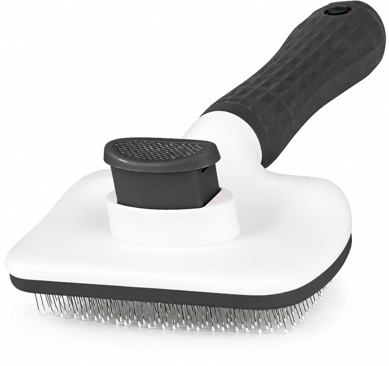 Self-Cleaning Slicker Brush, Dog Cat Bunny Pet Grooming Shedding Brush, Easy to Remove Loose Undercoat, Pet Massaging Tool Suitable for Pets with Long or Short Hair (Black)