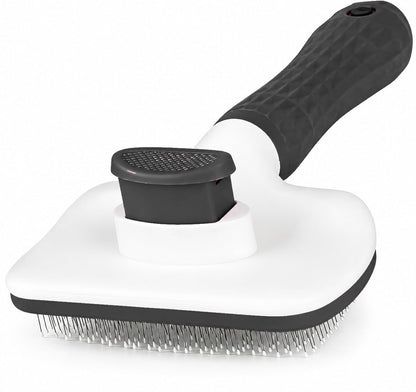 Self-Cleaning Slicker Brush, Dog Cat Bunny Pet Grooming Shedding Brush, Easy to Remove Loose Undercoat, Pet Massaging Tool Suitable for Pets with Long or Short Hair (Black)