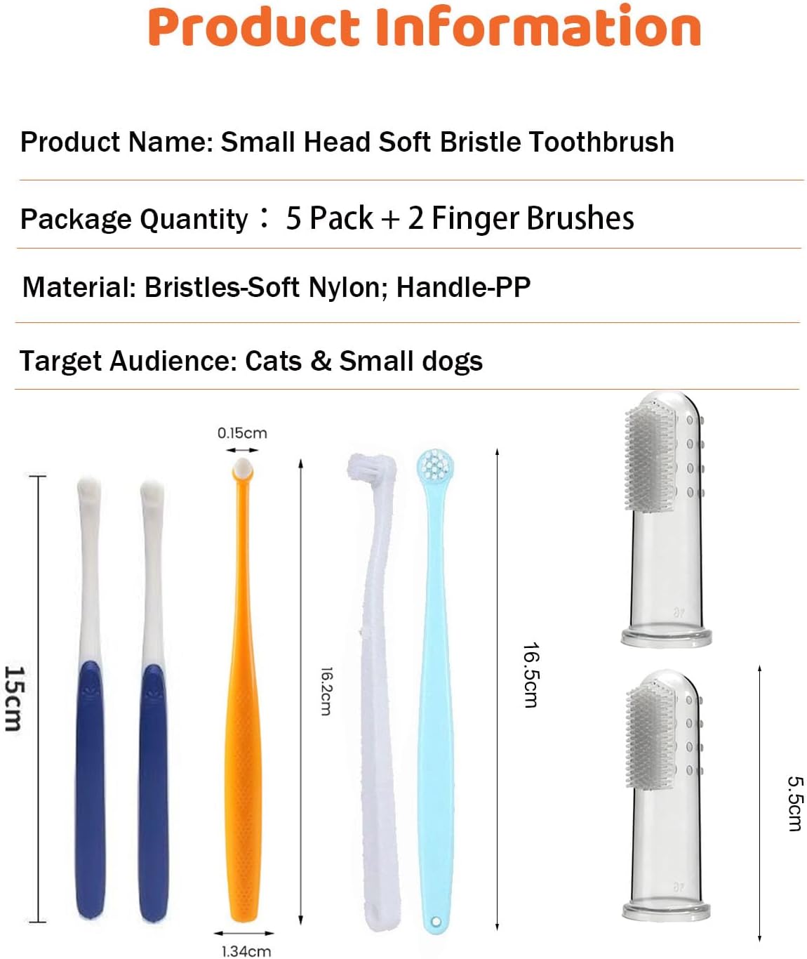 10 Pieces Pet Toothbrush Set for Medium Large Dogs, Extra Long Double-Ended Dog Toothbrush with 360° Brush, Soft Bristle Dental Care Kit with Finger Brushes, Pet Teeth Cleaning Supplies (Multicolor)