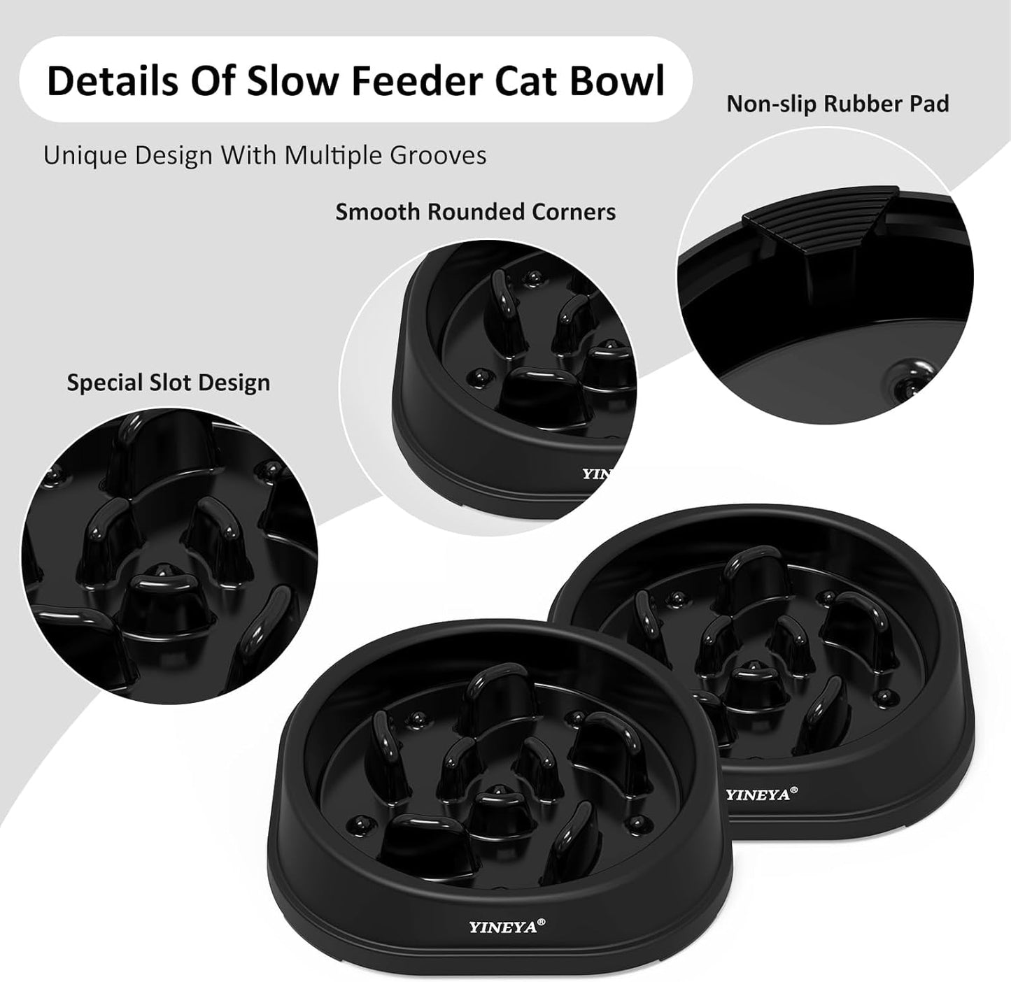YINEYA Slow Feeder Dog Bowls, Pet Supplies that Slow Down Eating, Pet Food Bowls, Maze Dog Puzzle Feeder for Medium Breed