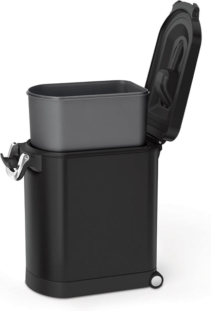 simplehuman Large Pet Food Storage Container, Holds 30-35 lb / 14-16 kg of Dry Dog Food, Cat Food, or Bird Seed, Airtight Lock-Tight Lid with Magnetic Scoop, BPA-Free, Brushed Stainless Steel