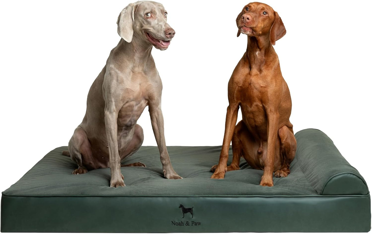 NOAH & PAW Large Dog Bed, 35x25x8.7 Inch, Orthopedic Dog Beds, Eggshell Memory Foam Infused with Cooling Gel, Waterproof, Machine Washable, Includes Inner Cover (Faux Leather)