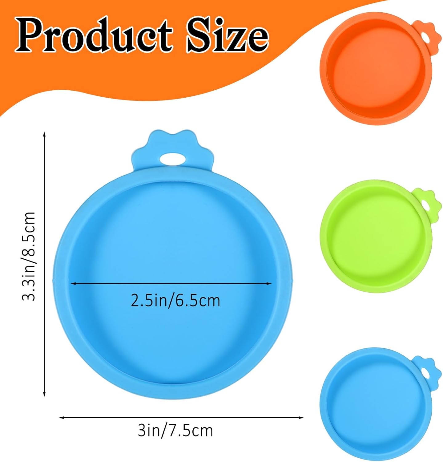 EupHHonycs 6 Pcs Cat Food Can Lids Silicone Small Pet Can Covers Dishwasher Safe for 3 oz Cat Wet Food Cans or Canned Good