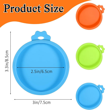 EupHHonycs 6 Pcs Cat Food Can Lids Silicone Small Pet Can Covers Dishwasher Safe for 3 oz Cat Wet Food Cans or Canned Good