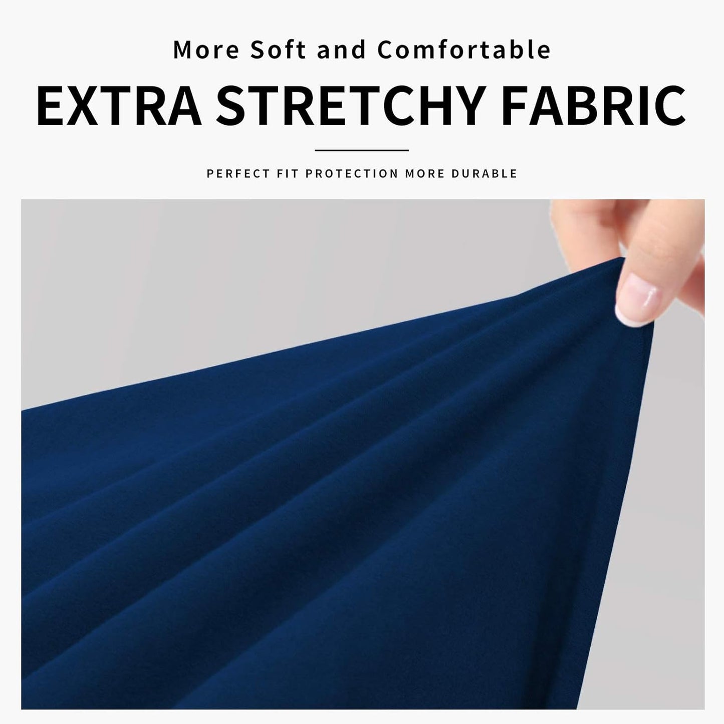 Easy-Going 100% Dual Waterproof 4 Pieces Stretch Soft Couch Cover for Dogs, Sofa Slipcover for 3 Separate Cushion Couch Leakproof Furniture Protector for Kids, Pets Dark Gray