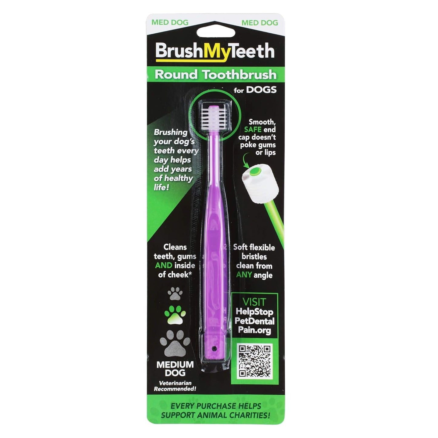Brush My Teeth Small Dog Toothbrush, Rounded Brush Head -Soft Flexible Bristles, Safe and Gentle Brushing for Small Dogs, Small Breeds and Puppy, Daily Brushing Adds Years of Healthy Life, Multicolor