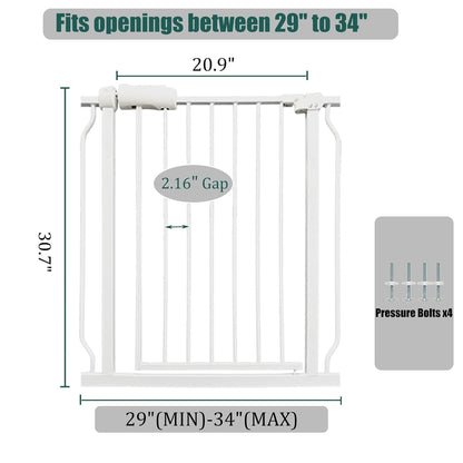 Extra Wide Baby Gate 85.8-90.5" Dog Gate Indoor Pressure Mounted No Drill Safety Gate for Large Entries, Kitchen,Stairs & Doorways, Black Metal Indoor Pet Gate for Kids & Dogs