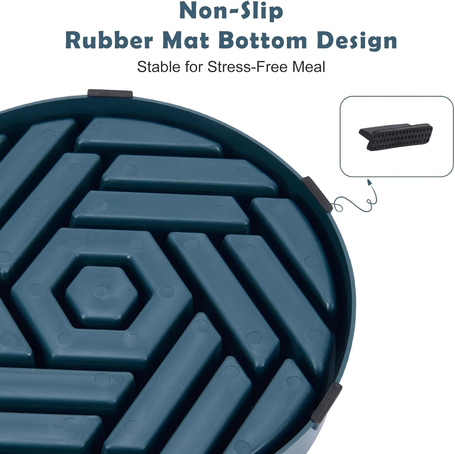 TOBYTO Slow Feeder Dog Bowls Large Medium Breed,Anti-Choking Slow Eating Dog Food Bowl,Non Slip Pet Slower Food Feeding Bowls Large Puzzle Slow Feeder Bloat Stop Maze Dog Dishes,Black