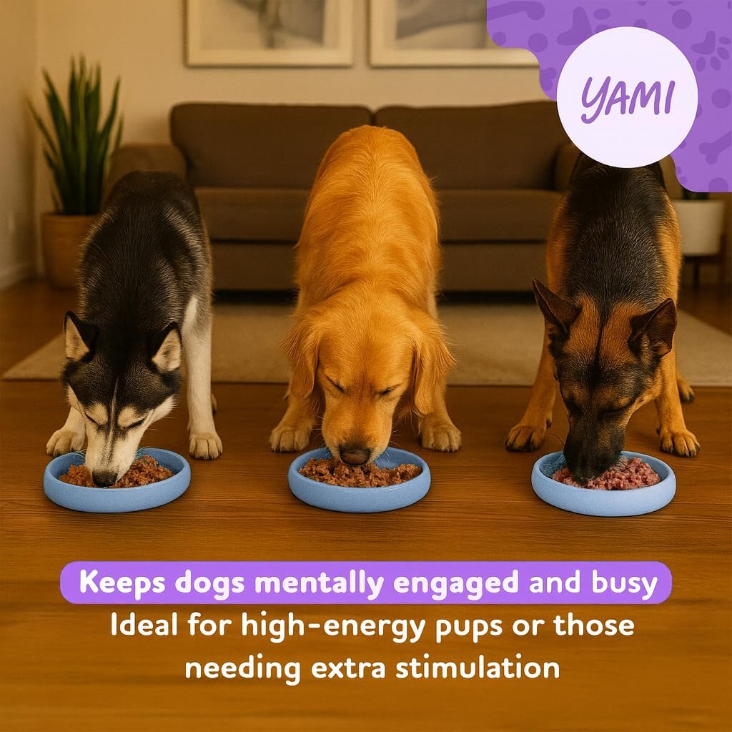 YAMI Dog Lick Bowl, Lick Mat for Dogs, Wet Food Cat Slow Feeder, Freeze Bowl, Enrichment & Puzzle Toy for Anxiety Relief, Food-Grade Silicone, Suction Cups, Dishwasher Fit, for All Breed (Light Gray)