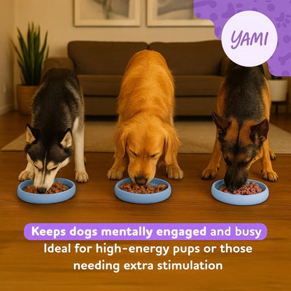 YAMI Dog Lick Bowl, Lick Mat for Dogs, Wet Food Cat Slow Feeder, Freeze Bowl, Enrichment & Puzzle Toy for Anxiety Relief, Food-Grade Silicone, Suction Cups, Dishwasher Fit, for All Breed (Light Gray)