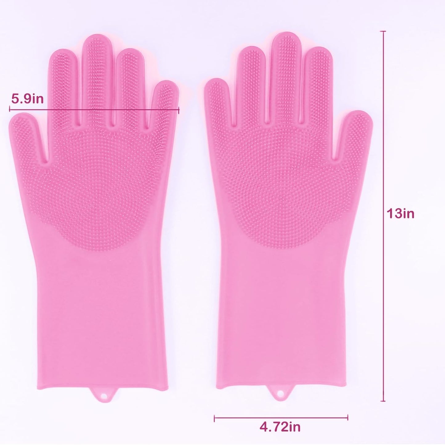 Pet Grooming Gloves, Dog Washing Gloves with High-Density Teeth, Heat Resistant Silicone Dog Bath Scrubber with Enhanced Five Finger Design, Bathing and Massaging for Dogs and Cats