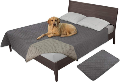 Easy-Going 100% Waterproof Dog Bed Cover, Non-Slip Pet Blanket for Furniture, Washable Couch Cover, Repleasement Sofa Cover (68x82 in,Gray)