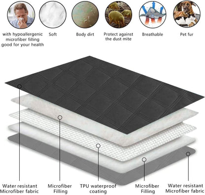 fuguitex Waterproof Dog Blanket, Pet Friendly Reversible Throw Essential for Small Dogs, Tear Resistant Leakproof Washable Couch Cushion Bed Protector Cover for Indoor Furniture（30"*70",Beige+Cream