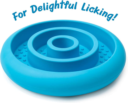 Slow Feeder Lick Mat for Dogs - Keep Them Busy - Natural Rubber Dog Frozen Treat Toys - Durable Interactive Enrichment Toys - Licking Dish for Dog De-Stressing, Red
