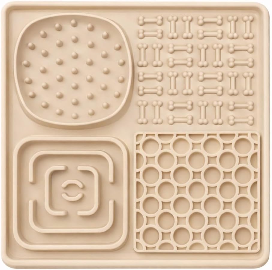 Hearth & Paw Silicone Lick Mat for Dogs Slow Feeder & Enrichment Mat, Food-Grade 100% BPA-Free Silicone, Mental Stimulation, Better Digestion, Anxiety Relief, Multiple Colors Available (Gray)