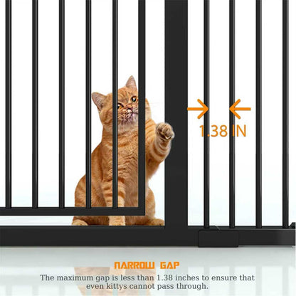 74.8" Extra Tall Pet Gate for Cat, 29.5"-36" Extra Wide Cat Gate with 8 Pressure Bolts, NO Drilling Pressure Mounted Tall Dog Gate Indoor, (White)
