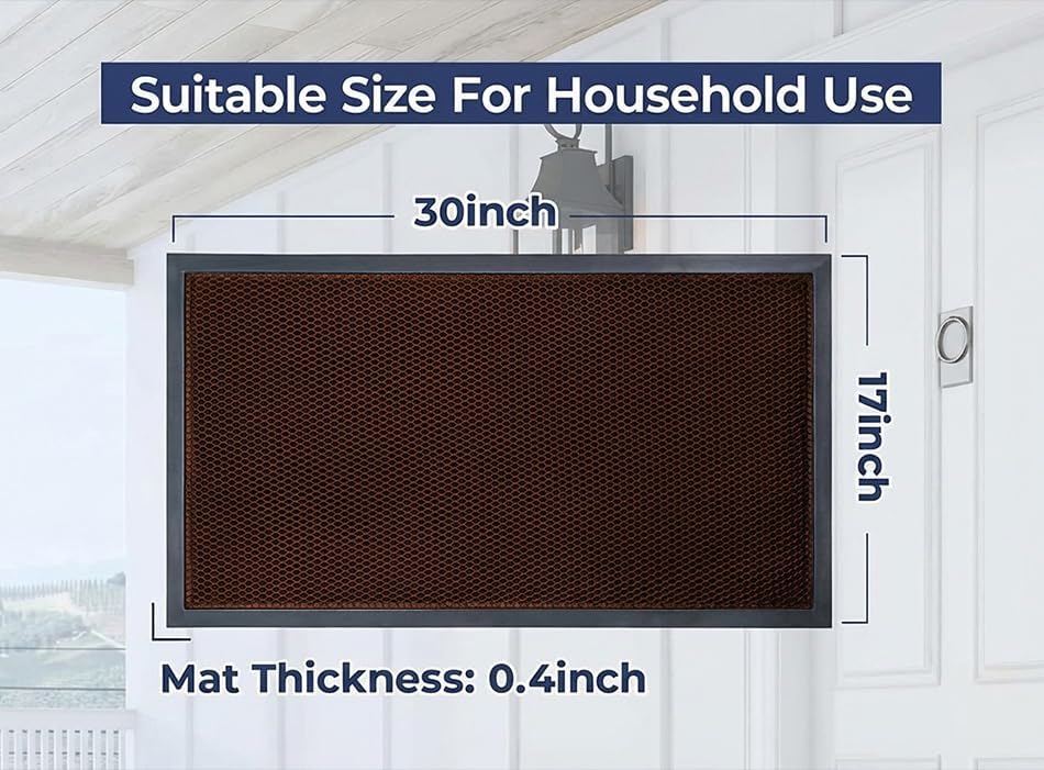 Muddy Mat® Meshy Mat™ Door Mat Heavy-Duty Quick-Dry Floor Mat, Sand & Dirt Trapper for Indoor & Outdoor, Ideal for Entrance, Mudrooms,Patios & Garages,Low-Profile,Non-Slip,Washable– Black 17"x30"x0.4"